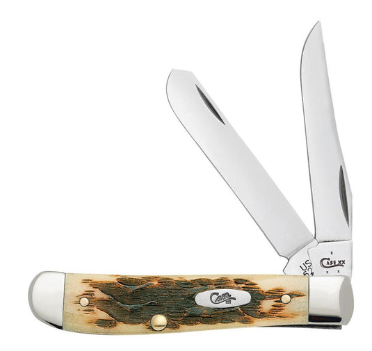 Case Amber Bone SS Peach Seed Jig Mini Trapper (00013)