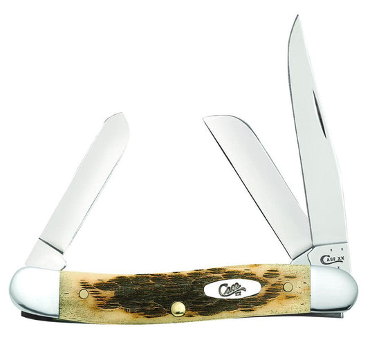 Case Amber Bone Peach Seed Jig CS Medium Stockman (00039)