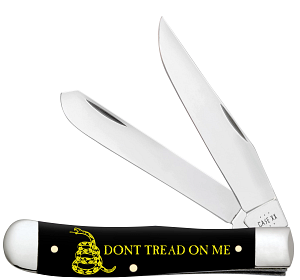 Case Smooth Black Synthetic Trapper, Don't Tread On Me (06090)