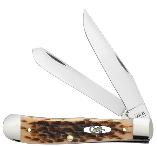 Case Amber Bone Peach Seed Jig Trapper w/ Pocket Clip (06540)