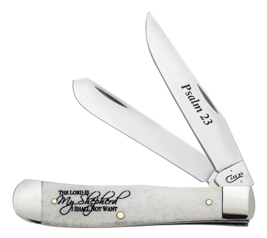 Case Psalm 23 Embellished Smooth Natural Bone Trapper (08795)