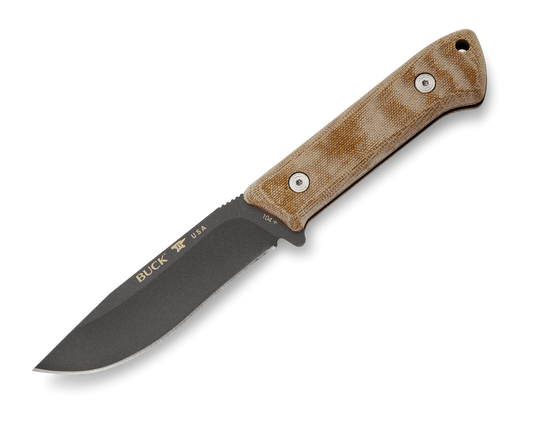 Buck® 104 Compadre™ Camp Knife Natural Canvas Micarta (0104BRS1)