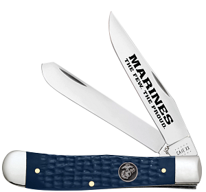 Case USMC Jigged Navy Blue Synthetic Trapper (13195)