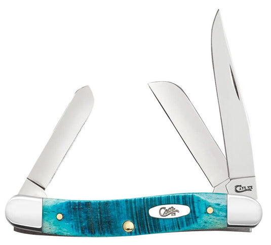 Case Sawcut Jig  Caribbean Blue Bone Medium Stockman (25597)
