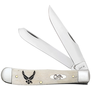 Case U.S. Air Force Embellished Smooth Natural Bone Trapper (32403) - DISCONTINUED