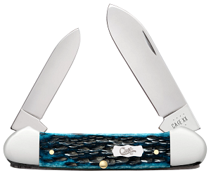 Case Pocket Worn® Peach Seed Jig Mediterranean Blue Bone Canoe (51853) - DISCONTINUED