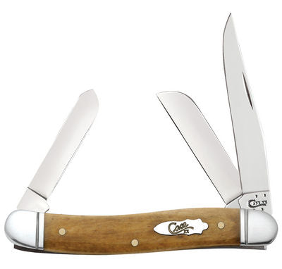 Case Smooth Antique Bone Medium Stockman, Fluted Bolsters (58185)