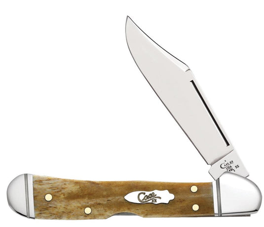 Case Smooth Antique Bone Mini CopperLock®, Fluted Bolsters (58186)