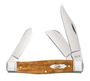 Case Smooth Antique Bone Large Stockman, Fluted Bolsters (58204)