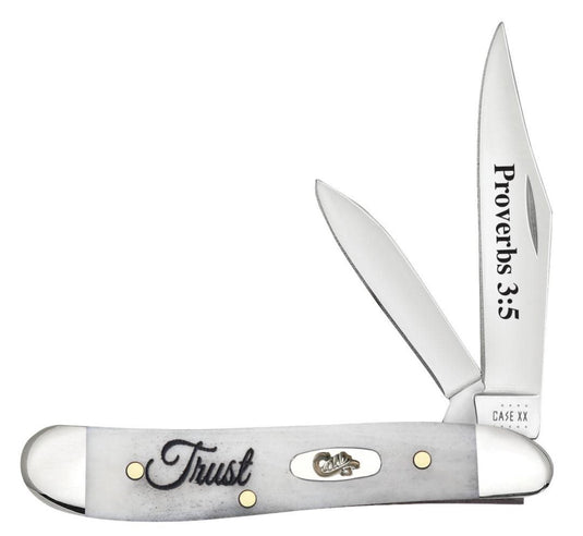 Case Trust Embellished Smooth Natural Bone Peanut, Proverbs 3:5 (60867)