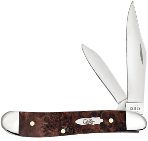 Case Smooth Brown Maple Burl Wood Peanut (64059) - DISCONTINUED