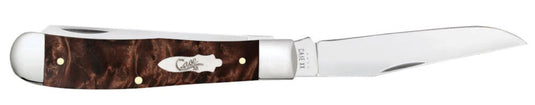 Case Smooth Brown Maple Burl Wood Trapper (64060) - DISCONTINUED