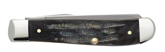 Case Black Jigged Buffalo Horn Mini Trapper (65016)