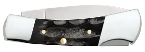 Case Black Jigged Buffalo Horn Lockback (65031)