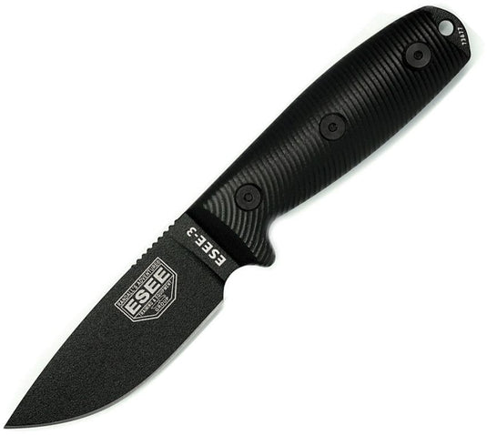ESEE-3, Black Blade, Black G-10 3D Handle (3PMB-001)