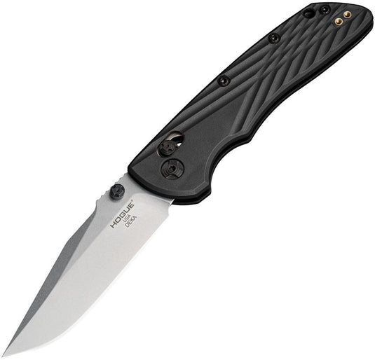 Hogue Deka ABLE Lock CPM-MagnaCut Stonewash Clip Point Black Polymer (HO24379)