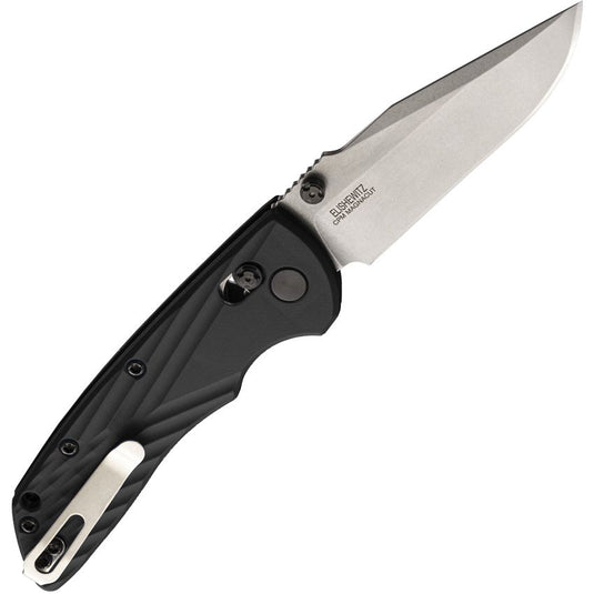 Hogue Deka ABLE Lock CPM-MagnaCut Stonewash Clip Point Black Polymer (HO24379)