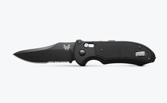Benchmade Triage® Auto, Black Aluminum & G10, N680 Serrated (9170SBK)