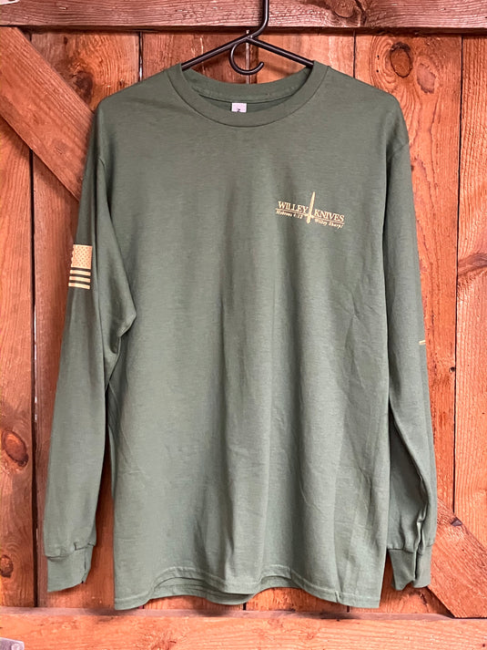 Willey Knives Hunt Sharp Long Sleeve T-Shirt, OD Green