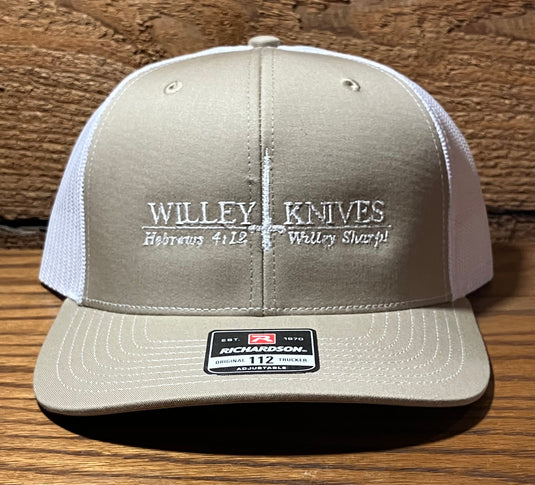 Willey Knives Richardson 112 Hat, Khaki with White Mesh  (HAT18)