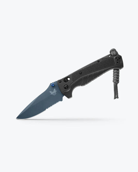 Benchmade Adira™ AXIS® Lock MagnaCut Tempest Gray Grivory®, Partially Serrated (18060SBT-01)