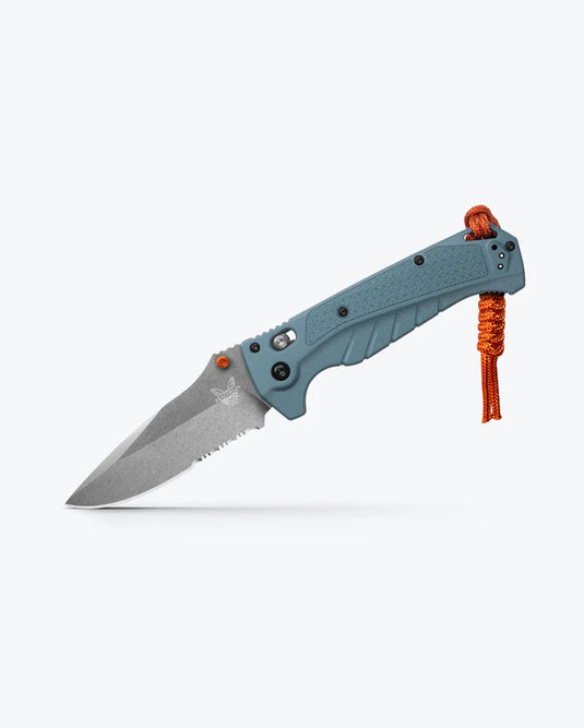 Benchmade Adira™ AXIS® Lock MagnaCut Depth Blue Grivory®, Partially Serrated (18060S)