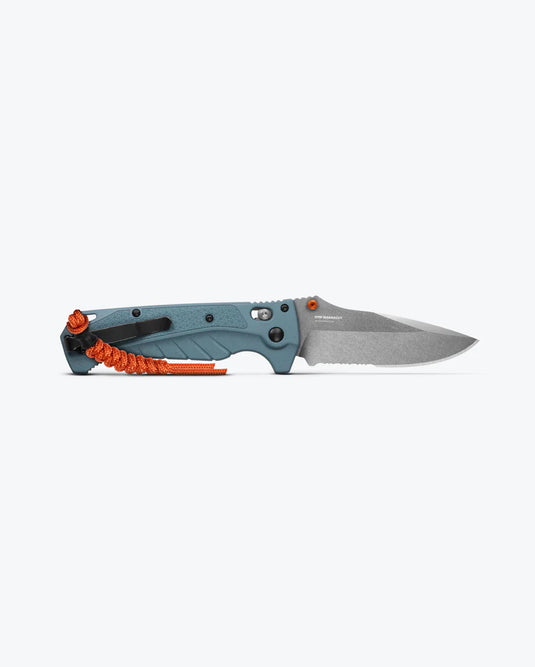 Benchmade Adira™ AXIS® Lock MagnaCut Depth Blue Grivory®, Partially Serrated (18060S)