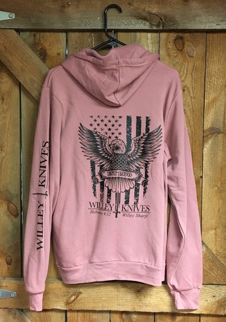 Willey Knives Eagle Logo Hoodie Sweatshirt, Mauve