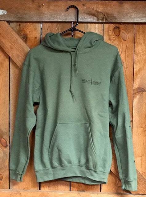 Willey Knives Eagle Logo Hoodie Sweatshirt, Military Green