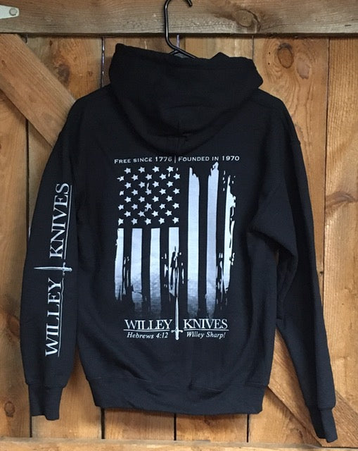 Willey Knives Flag Logo Hoodie Sweatshirt, Black