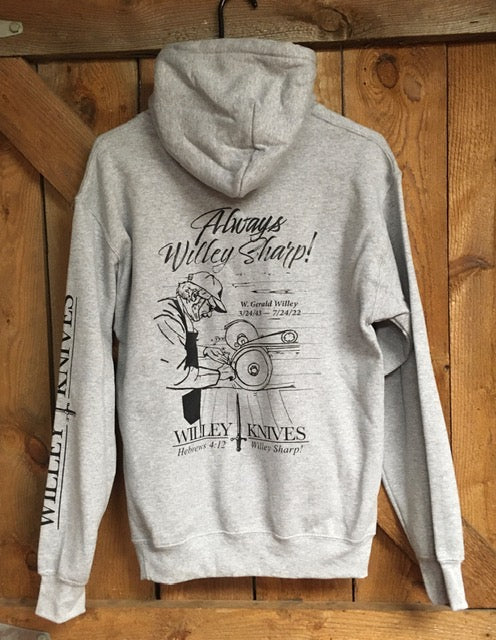 Gerald Willey Commemorative Hoodie Sweatshirt, Gray - small only