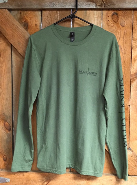 Willey Knives Eagle Logo Long Sleeve T-Shirt, Military Green