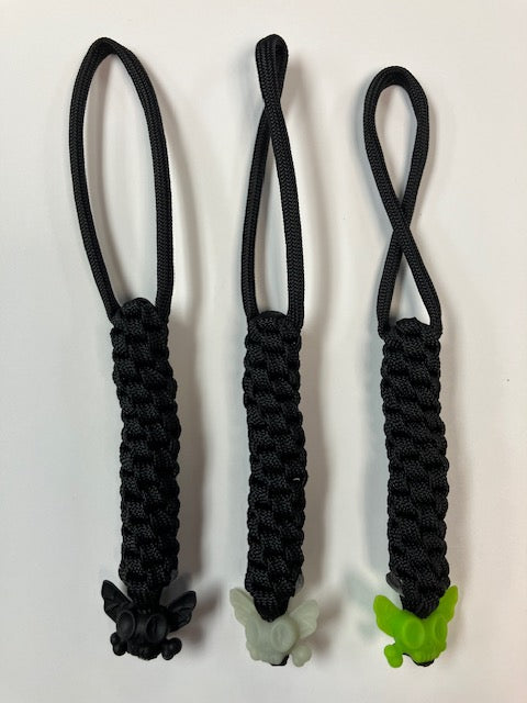 Anchor's Knot Black Paracord Spiral Knot Lanyard with Flytanium Bead