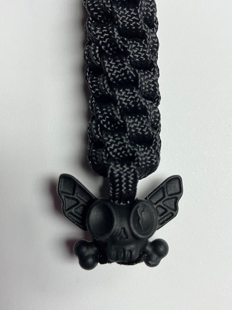 Anchor's Knot Black 550 Paracord Spiral Knot Lanyard with Flytanium Bead