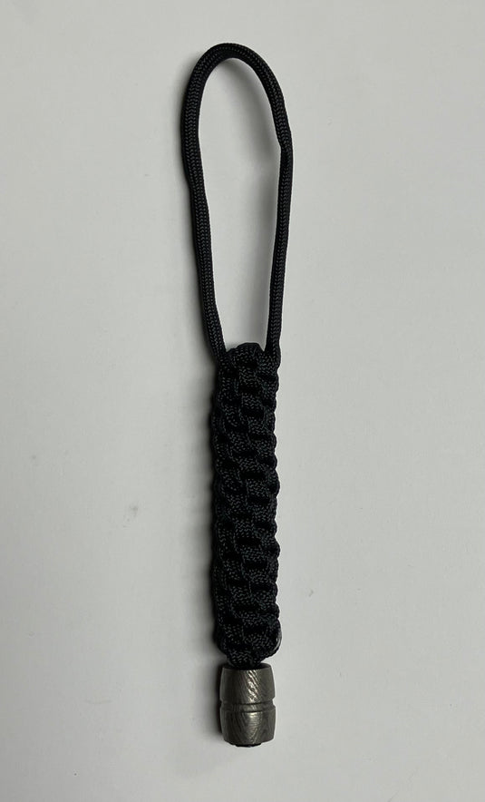 Anchor's Knot 550 Paracord Spiral Knot Lanyard with Damascus Bisect Groove Bead (AKDGB)