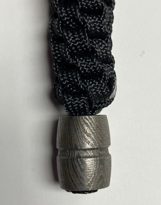 Anchor's Knot 550 Paracord Spiral Knot Lanyard with Damascus Bisect Groove Bead (AKDGB)