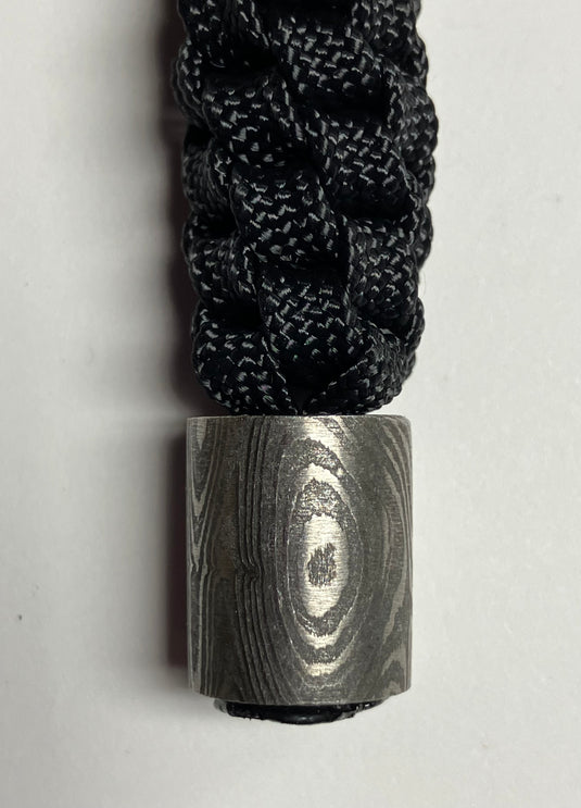 Anchor's Knot 550 Paracord Spiral Knot Lanyard with Straight Barrel Damascus Bead (AKBDB)