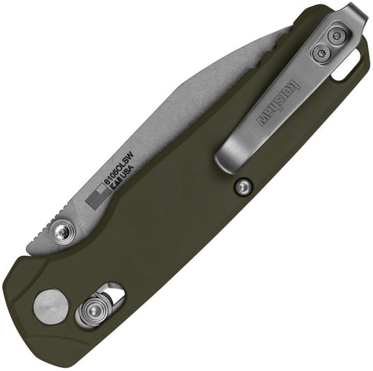 Kershaw® Bel Air Olive Green, Reverse Tanto Stonewash MagnaCut (6105OLSW)
