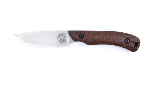White River Smith & Sons Axiom, Natural Burlap Micarta, Magnacut (WRSS-AXM-BNA)