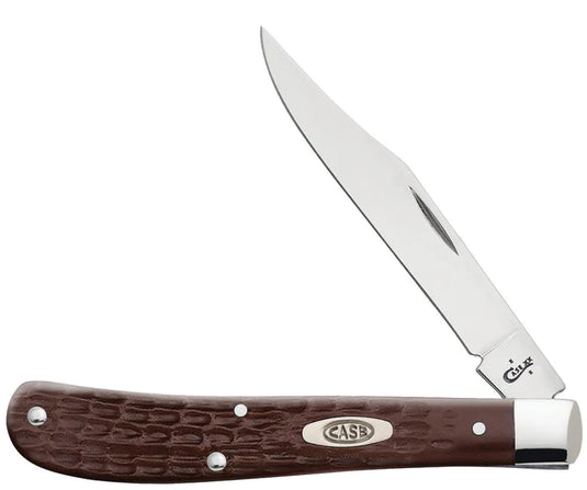 Case Jigged Brown Synthetic Slimline Trapper (00135)