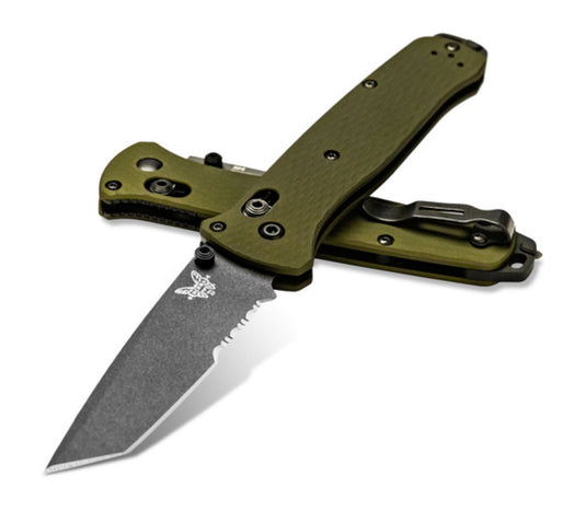 Benchmade Bailout® AXIS Lock Green Anodized Aluminum Serrated Tanto (537SGY-1)
