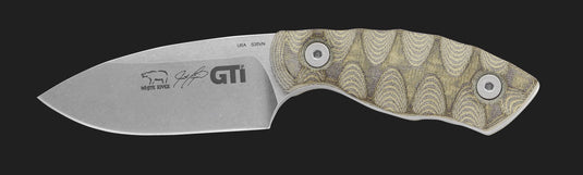 White River GTI 3, Black & OD Linen Micarta (WRGTI3-LBO)