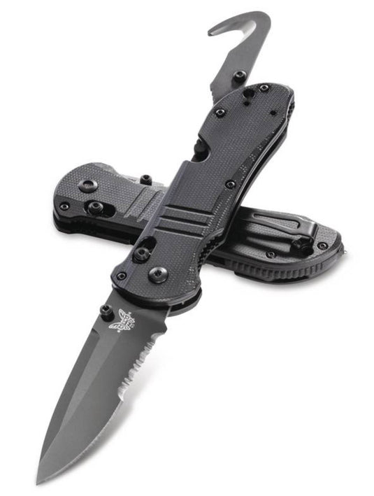 Benchmade Triage® AXIS Lock Black G10 Drop-Point Serrated (917SBK)
