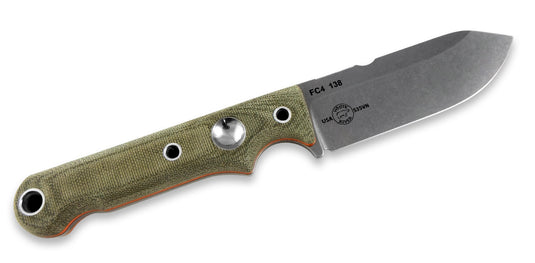 White River Firecraft® FC4 OD Canvas Micarta / Orange G10 Liner  (WRFC4)