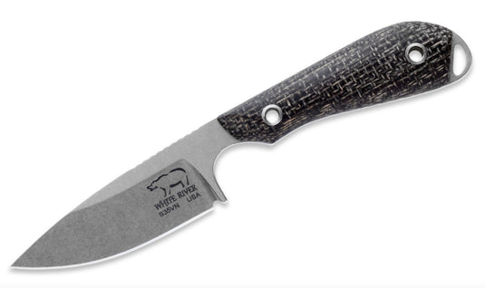 White River M1 Caper™ Black Burlap Micarta (WRM1-BBL)