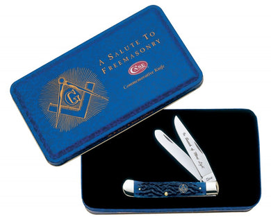 Case Masonic Gift Tin Standard Jig Blue Bone Trapper (01058)