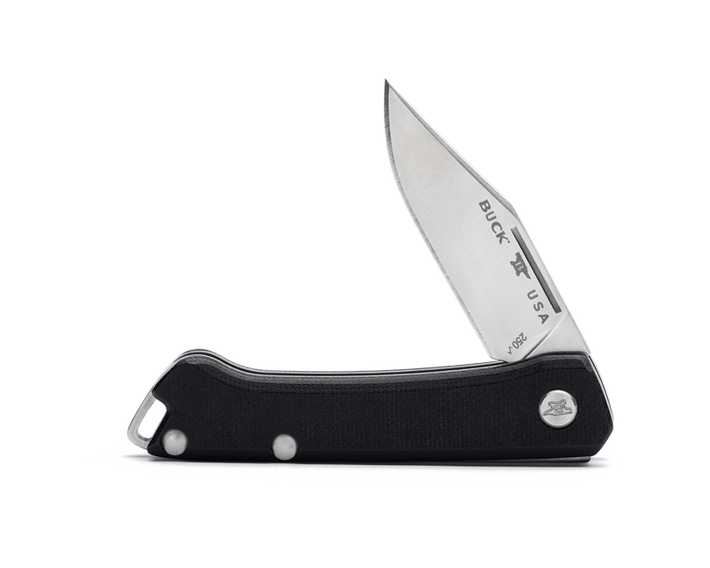 Load image into Gallery viewer, Buck® 250 Saunter Clip Point Black Canvas Micarta (0250BKS1)
