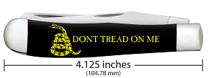 Load image into Gallery viewer, Case Smooth Black Synthetic Trapper, Don&#39;t Tread On Me (06090)
