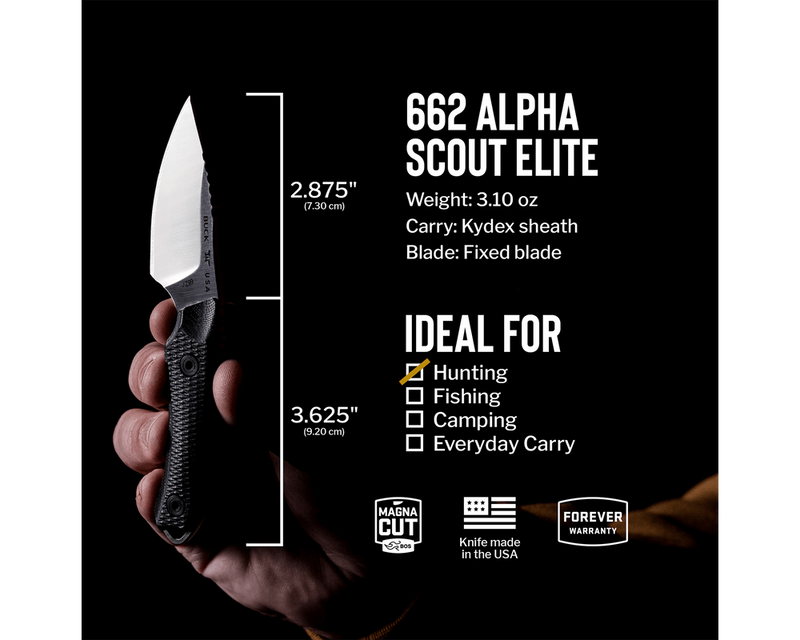 Load image into Gallery viewer, Buck® 662 Alpha Scout Elite, Black G10 Magnacut (0662BKS)
