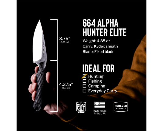 Buck® 664 Alpha Hunter Elite, Black G10 Magnacut (0664BKS)